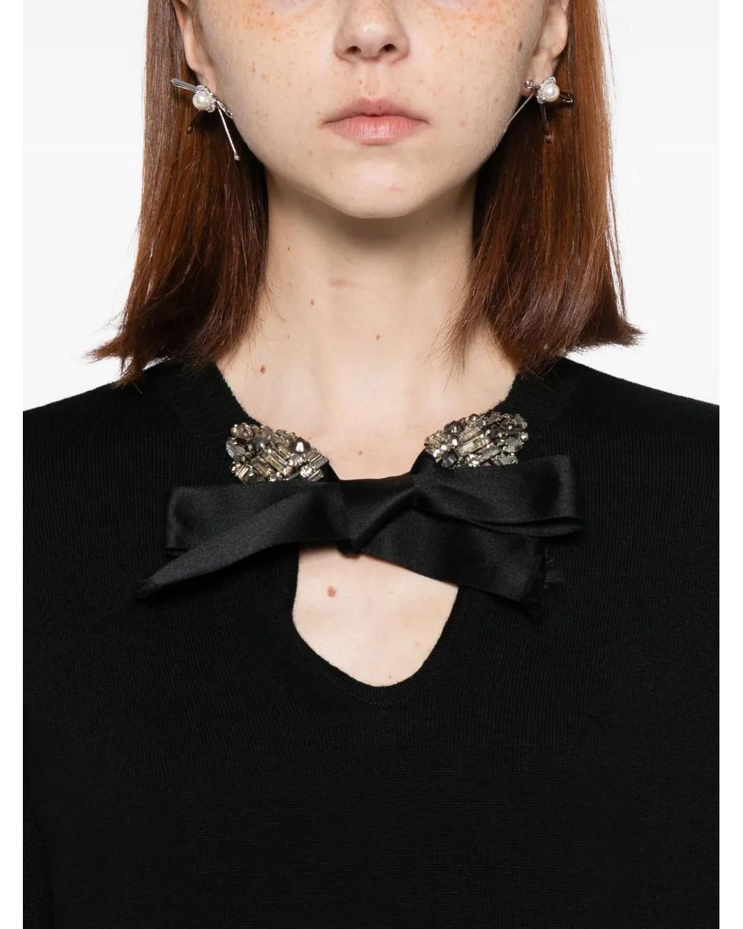 Dice Kayek Black Wool Blouse