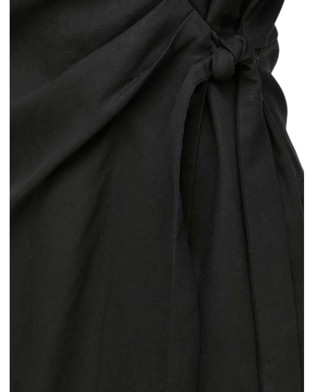 Samsøe & Samsøe Black Wrap-Around Quarter-Sleeve Midi Dress
