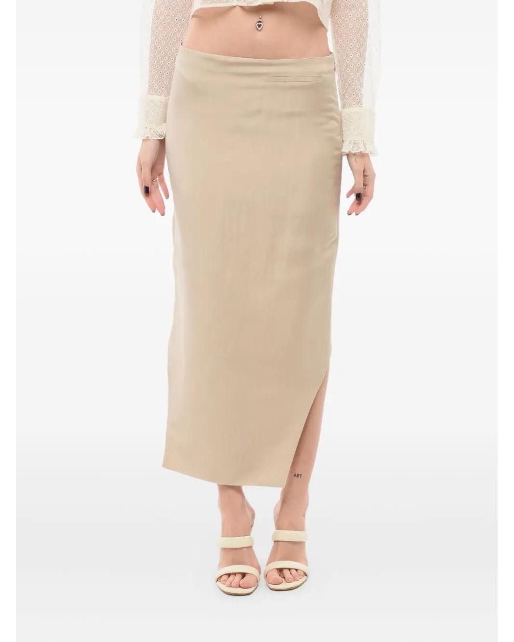 Givenchy Natural Asymmetric Silk Skirt