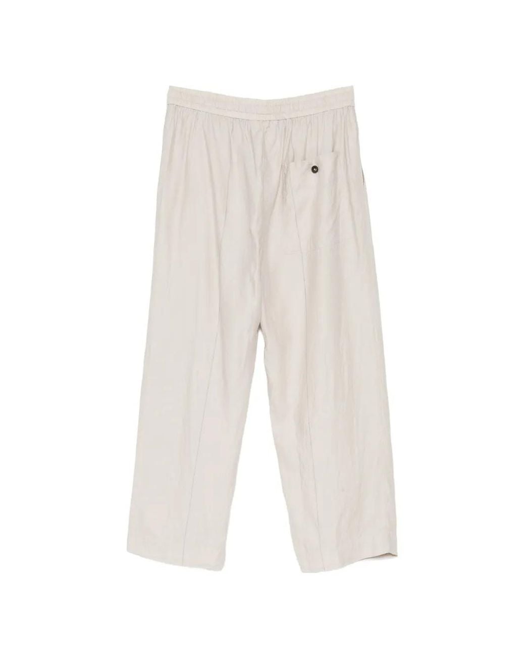 Ziggy Chen White Thin-Stripe Drawstring Trousers for men