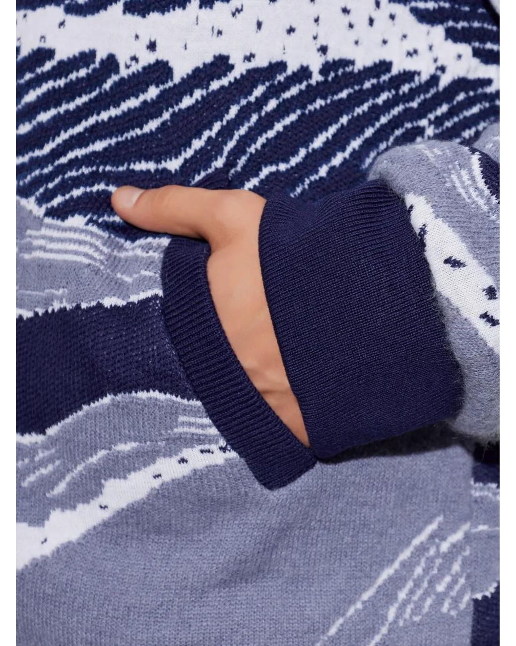Laneus Blue Zip-Up Cardigan for men