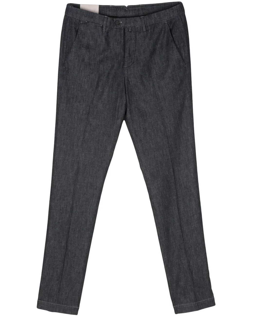 Corneliani Gray Mid-Rise Straight Jeans With Subtle Texture for men