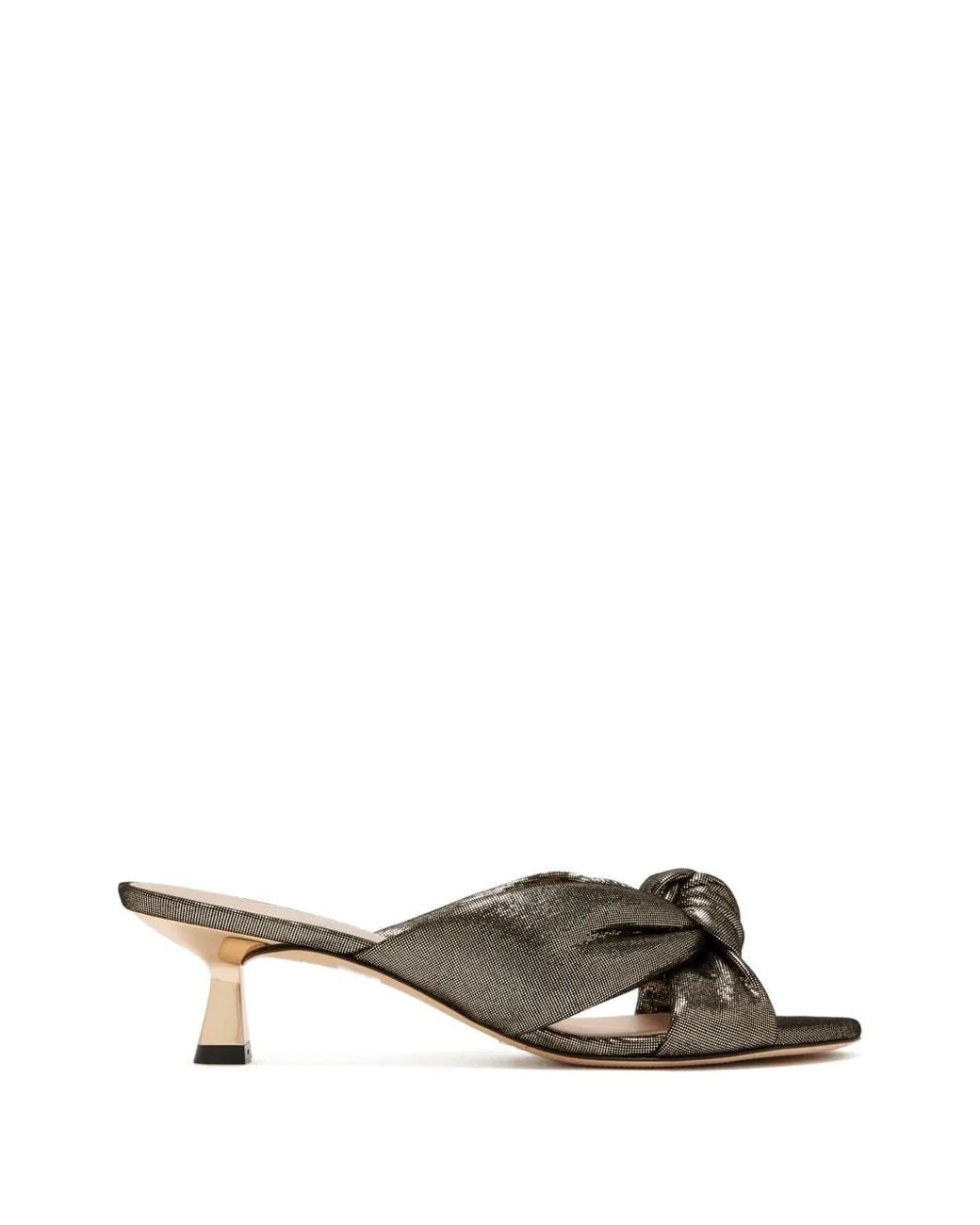 Stuart Weitzman Metallic Knot-Upper Heeled Sandals