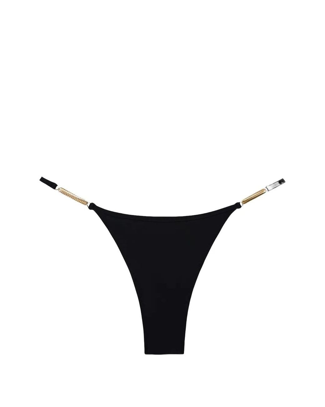 Tropic of C Black Luna Chain-Detail Bikini Bottoms