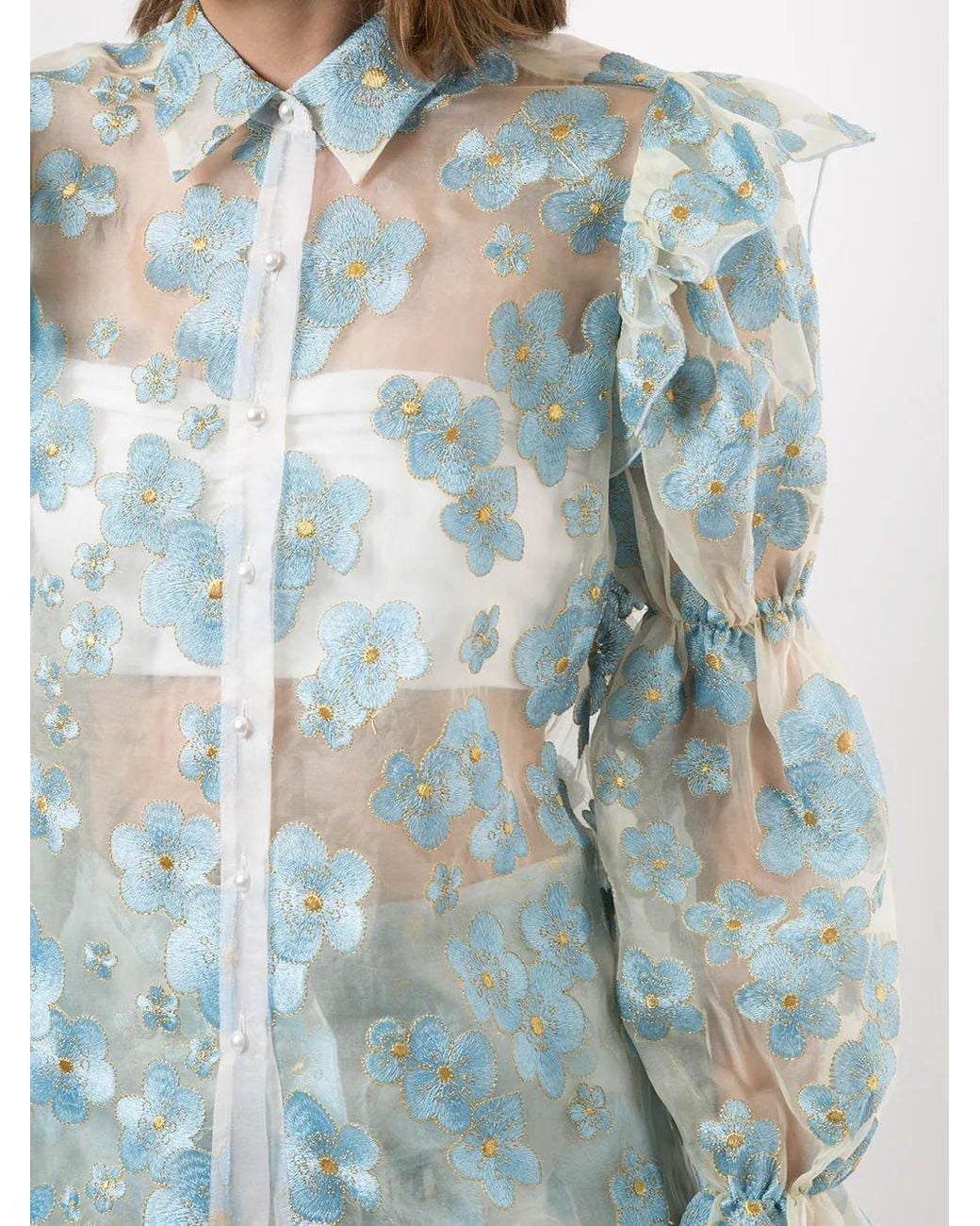 Blusa Souffle Macgraw de color Blue