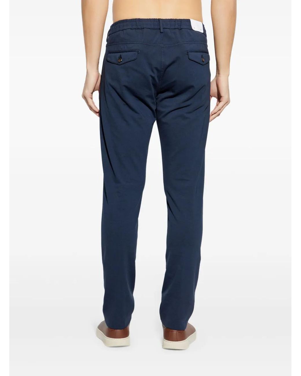 Eleventy Blue Cotton Blend Chino Trousers for men