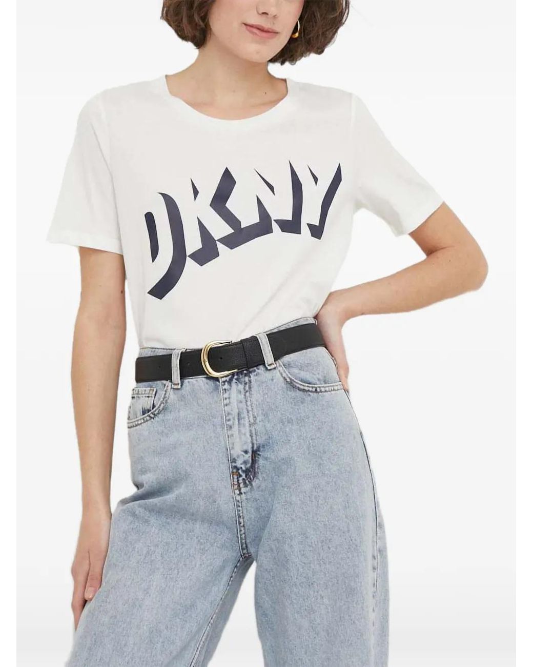 DKNY Blue Logo-Detail T-Shirt