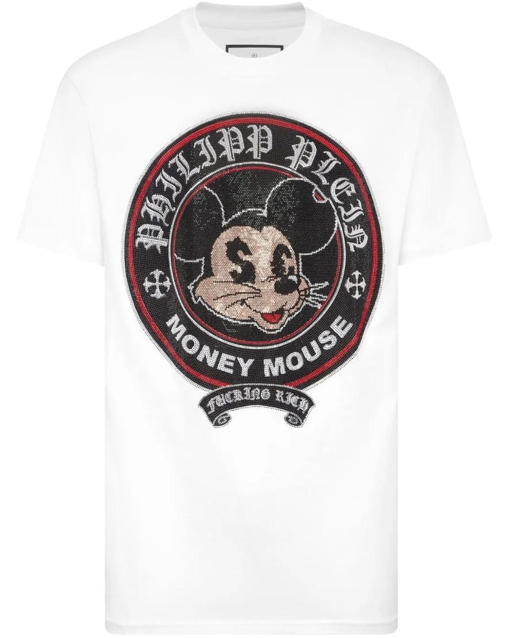 Philipp Plein White Money Mouse T-Shirt for men