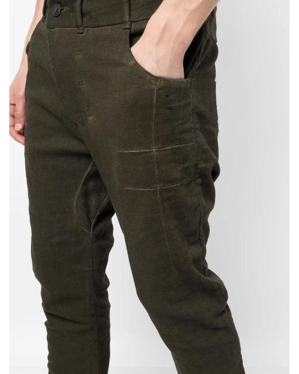 Boris Bidjan Saberi Gray Drop-Crotch Jeans for men