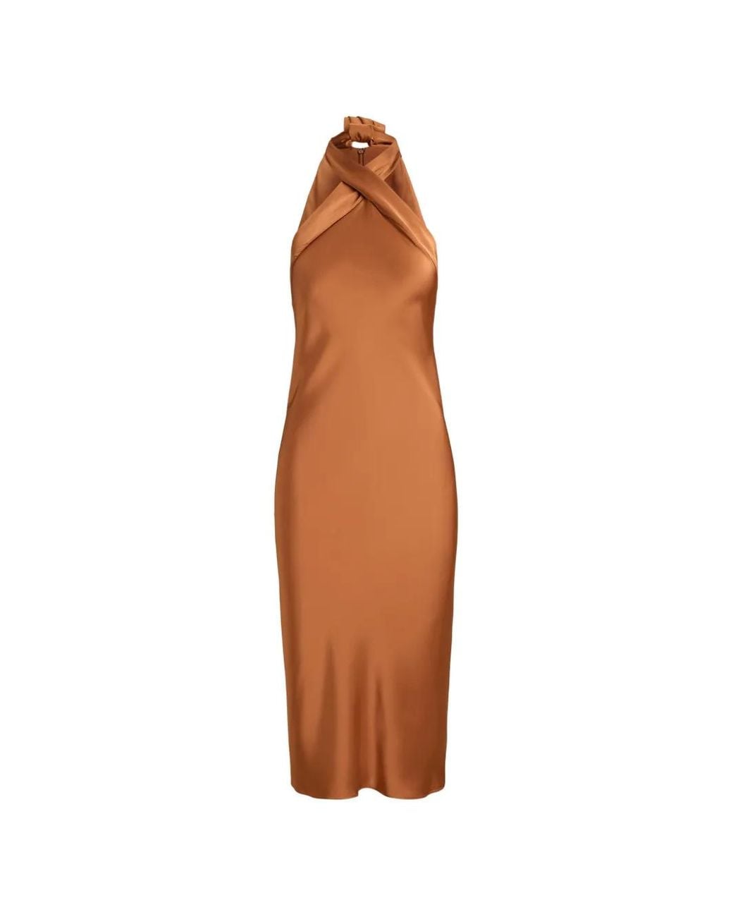 Ralph Lauren White Tie-Back Halter Midi Dress