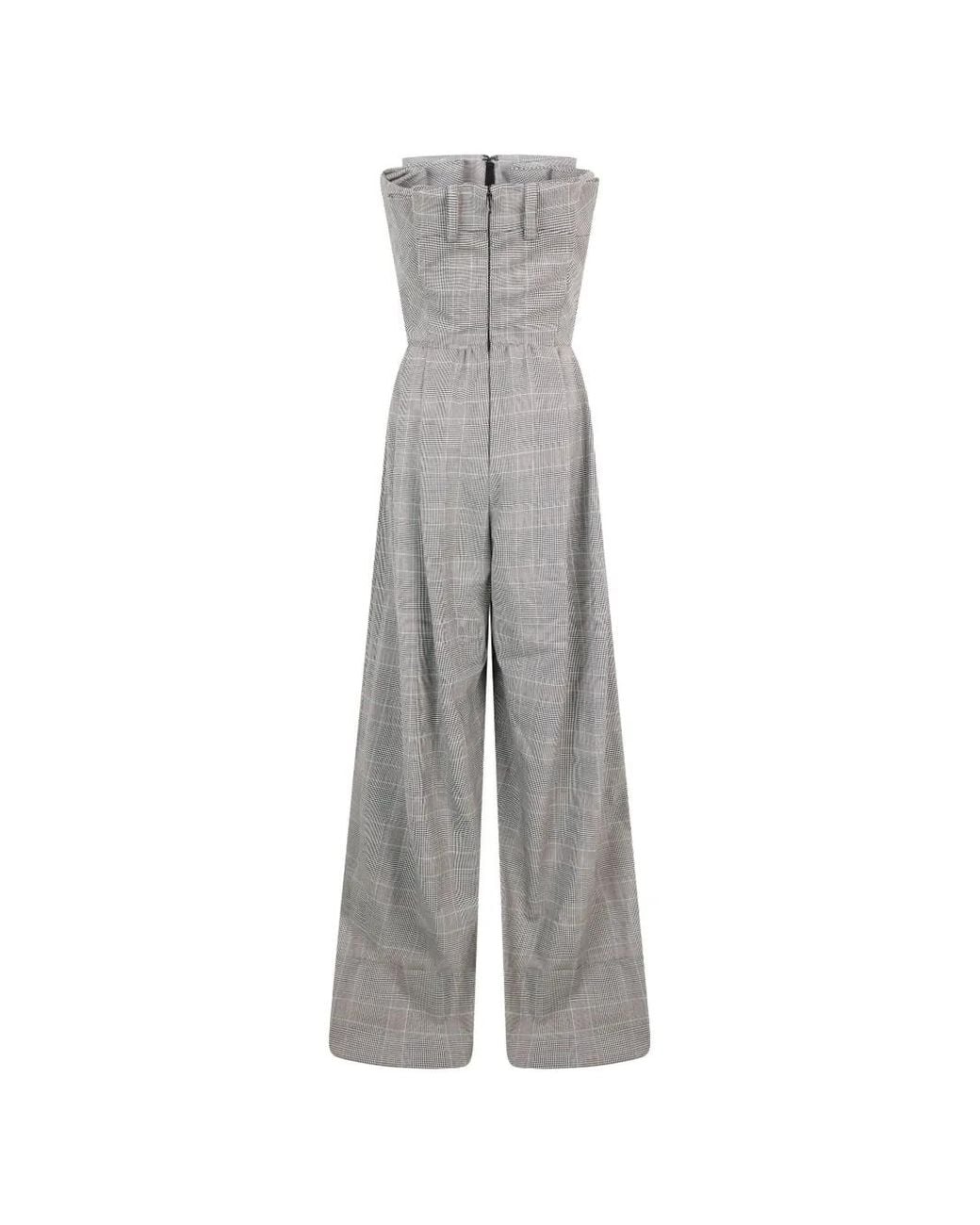 Moschino Gray Combinaison-Bustier À Carreaux
