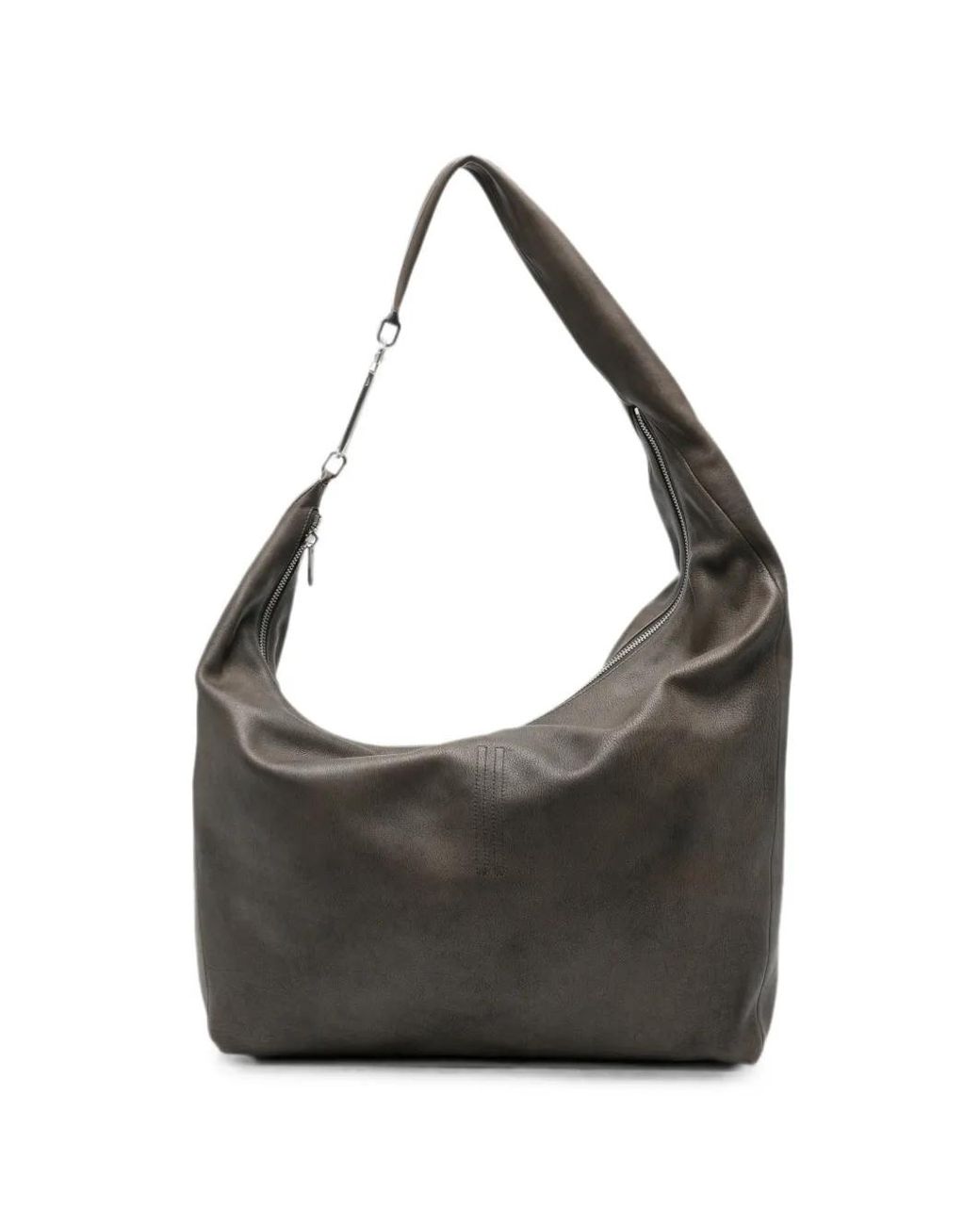 Rick Owens Black Sac Porté Épaule Oversize Gemini En Cuir Grainé