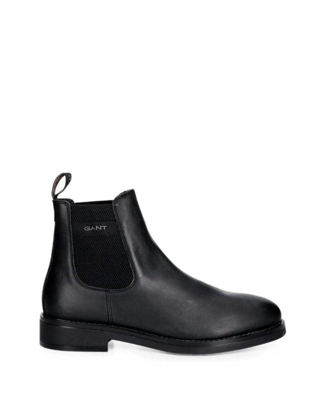 Gant Black Elasticated Leather Chelsea Boots for men