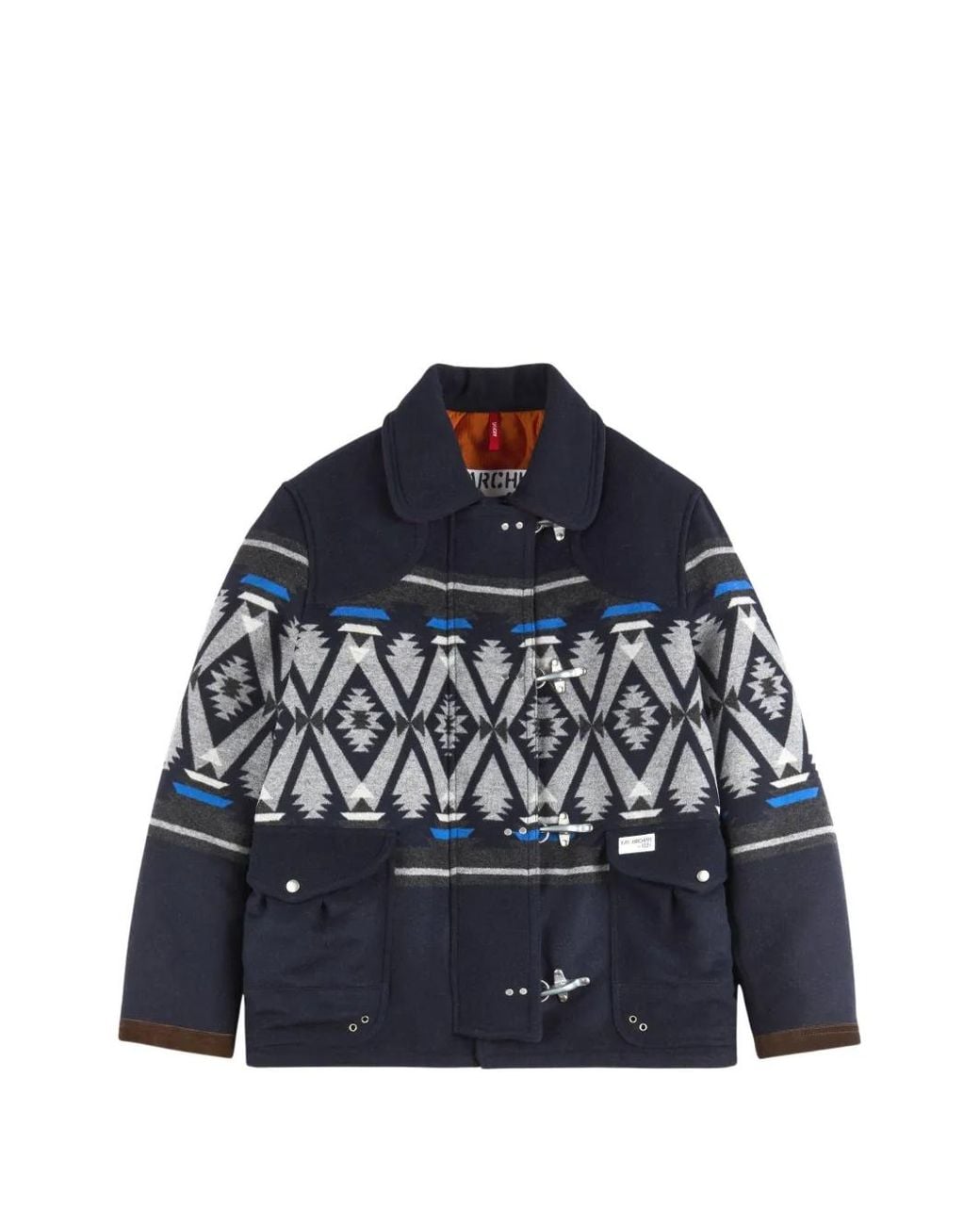 Fay Blue Yatech 4 Ganci Geometric-Pattern Jacket for men