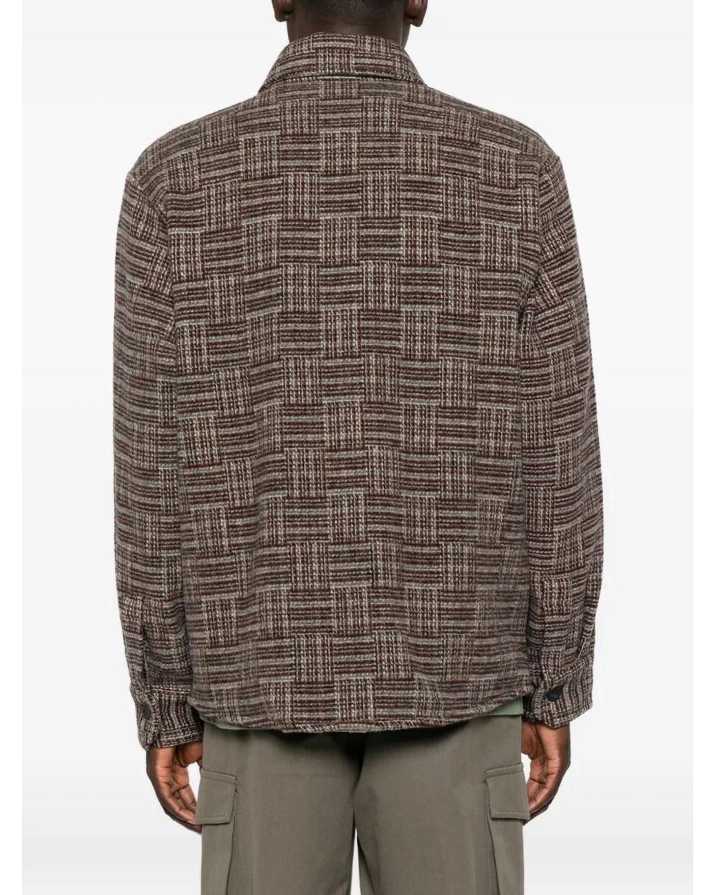A.P.C. Brown Checked Button-Up Jacket for men