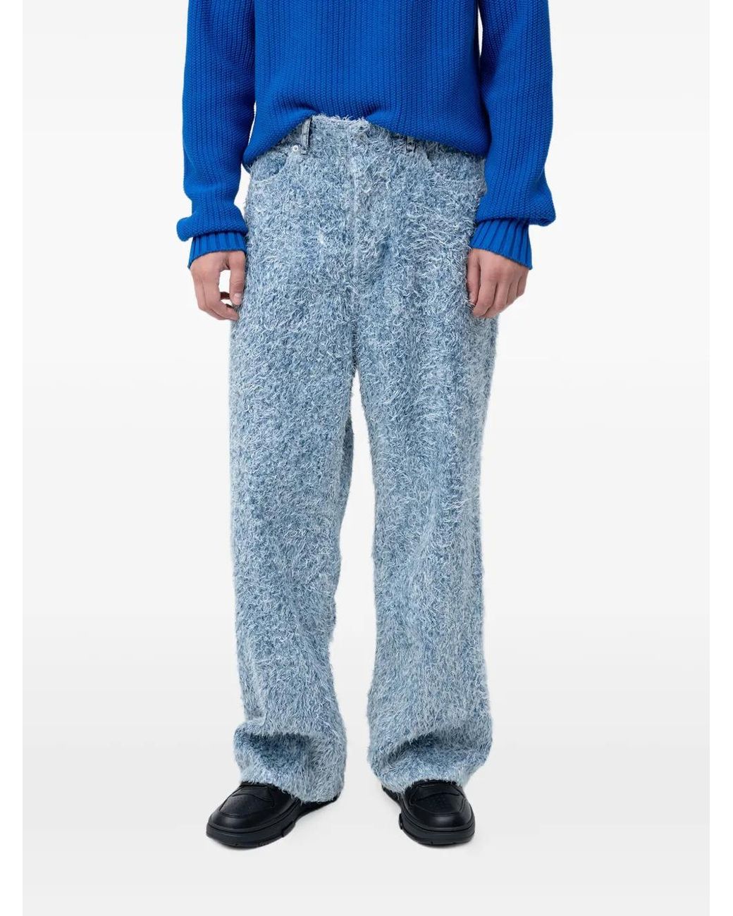HUGO Blue Texture-Finished Jeans for men