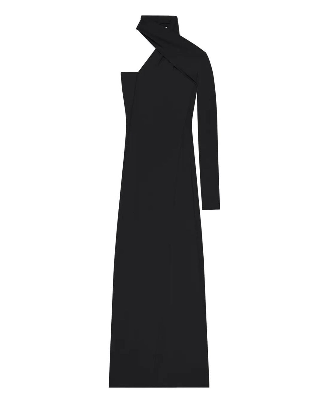Courreges Black One-Shoulder Maxi Dress