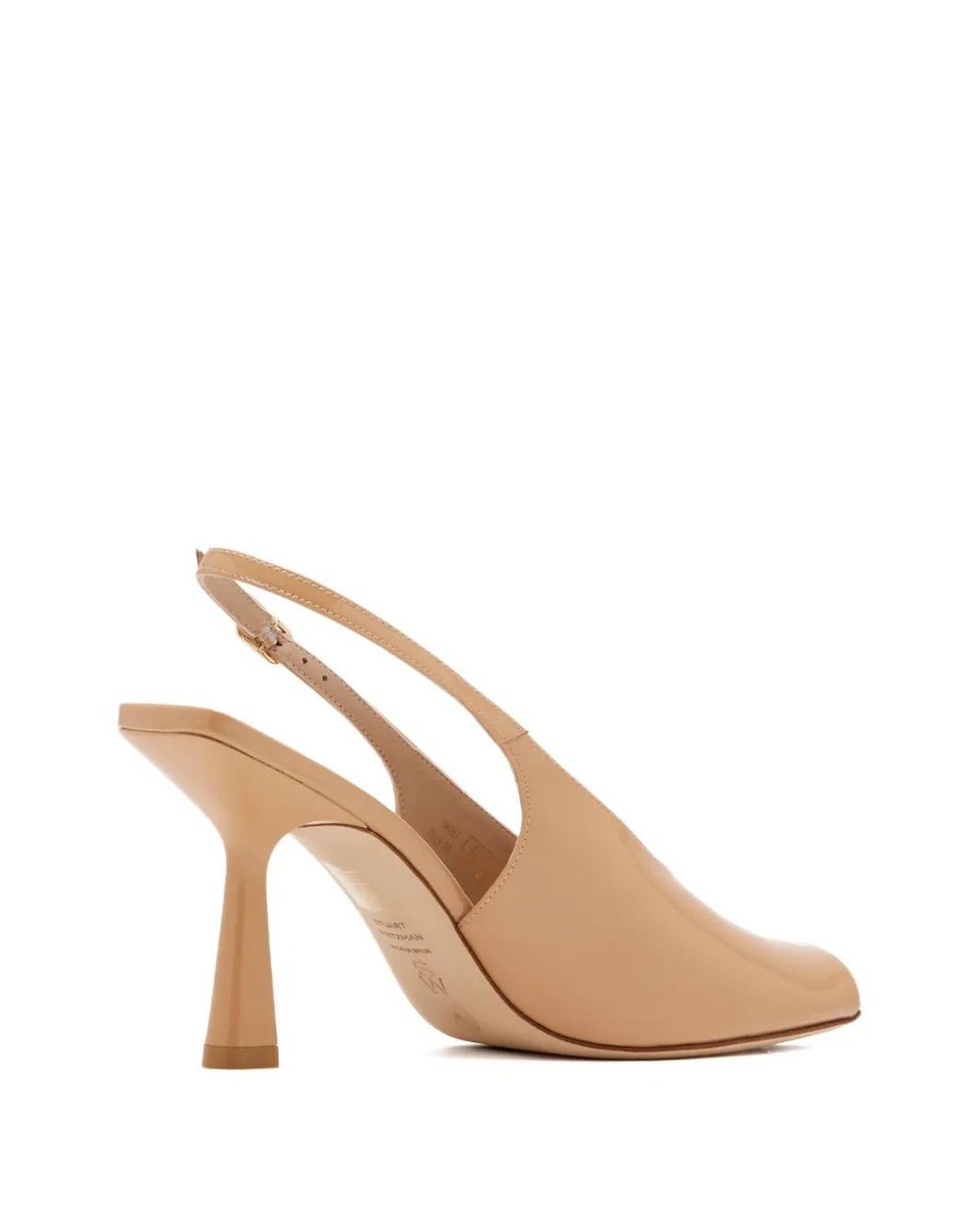 Stuart Weitzman Natural Slingback Peep-Toe Heeled Pumps