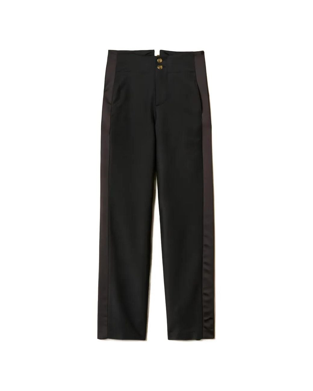 Twinset Black Satin Side Trousers
