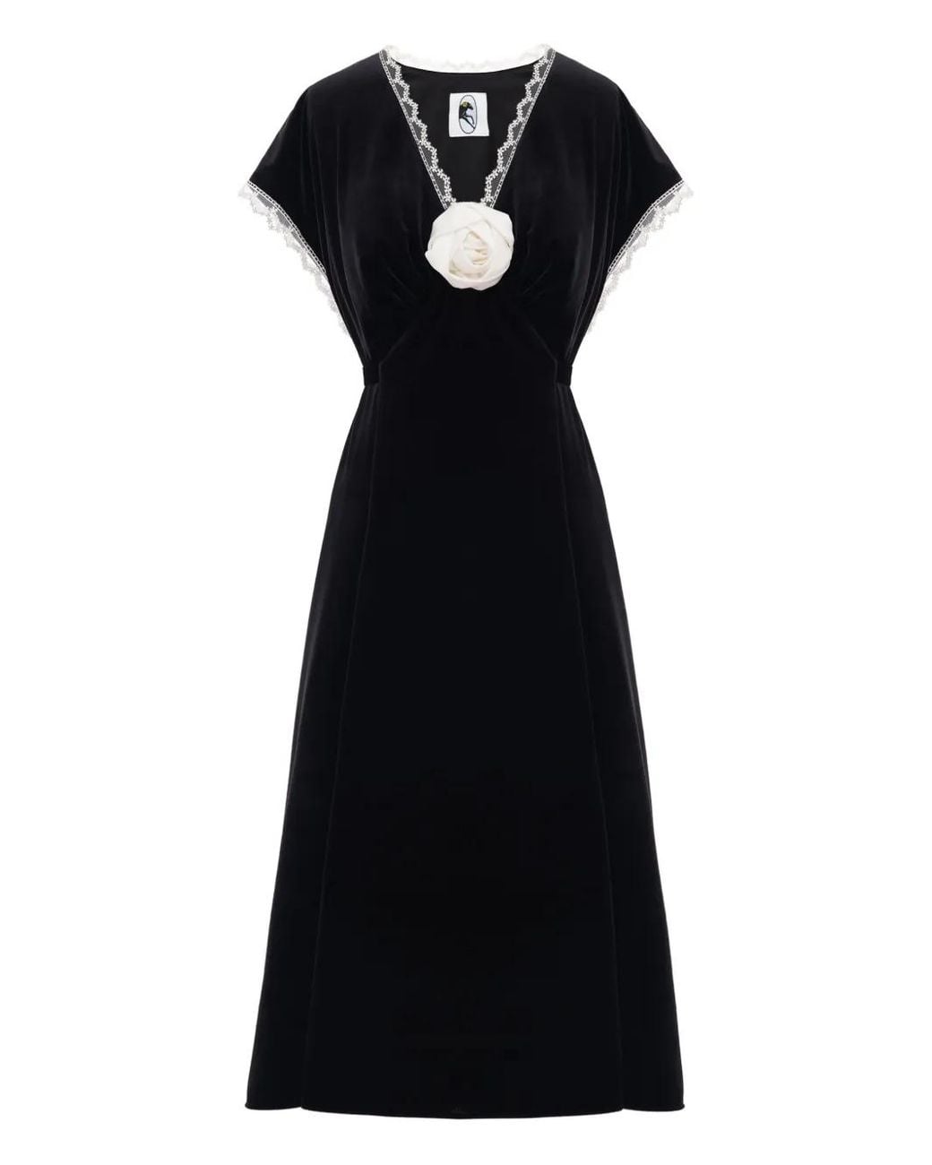 Sleeper Black The Genus Rose Midi Dress