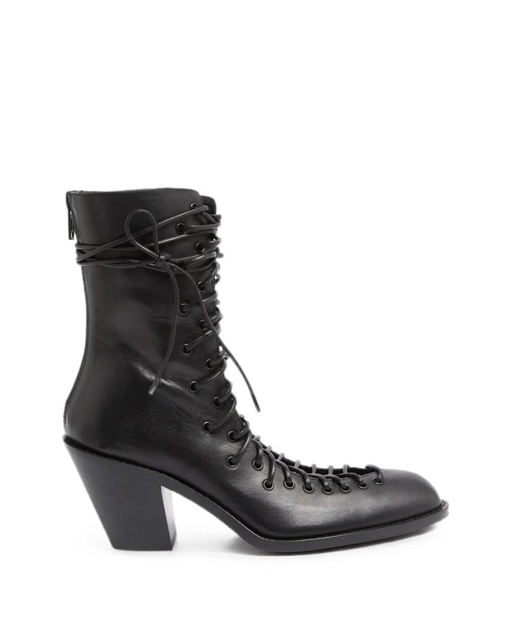 Ann Demeulemeester Black Noelia Lace-Up Ankle Boots
