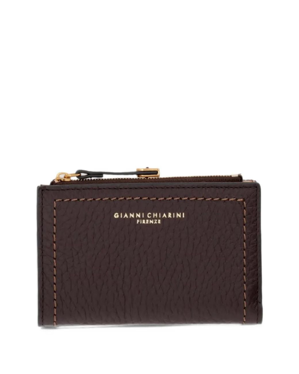 Gianni Chiarini Purple Bubble Grainy-Leather Zip-Around Wallet