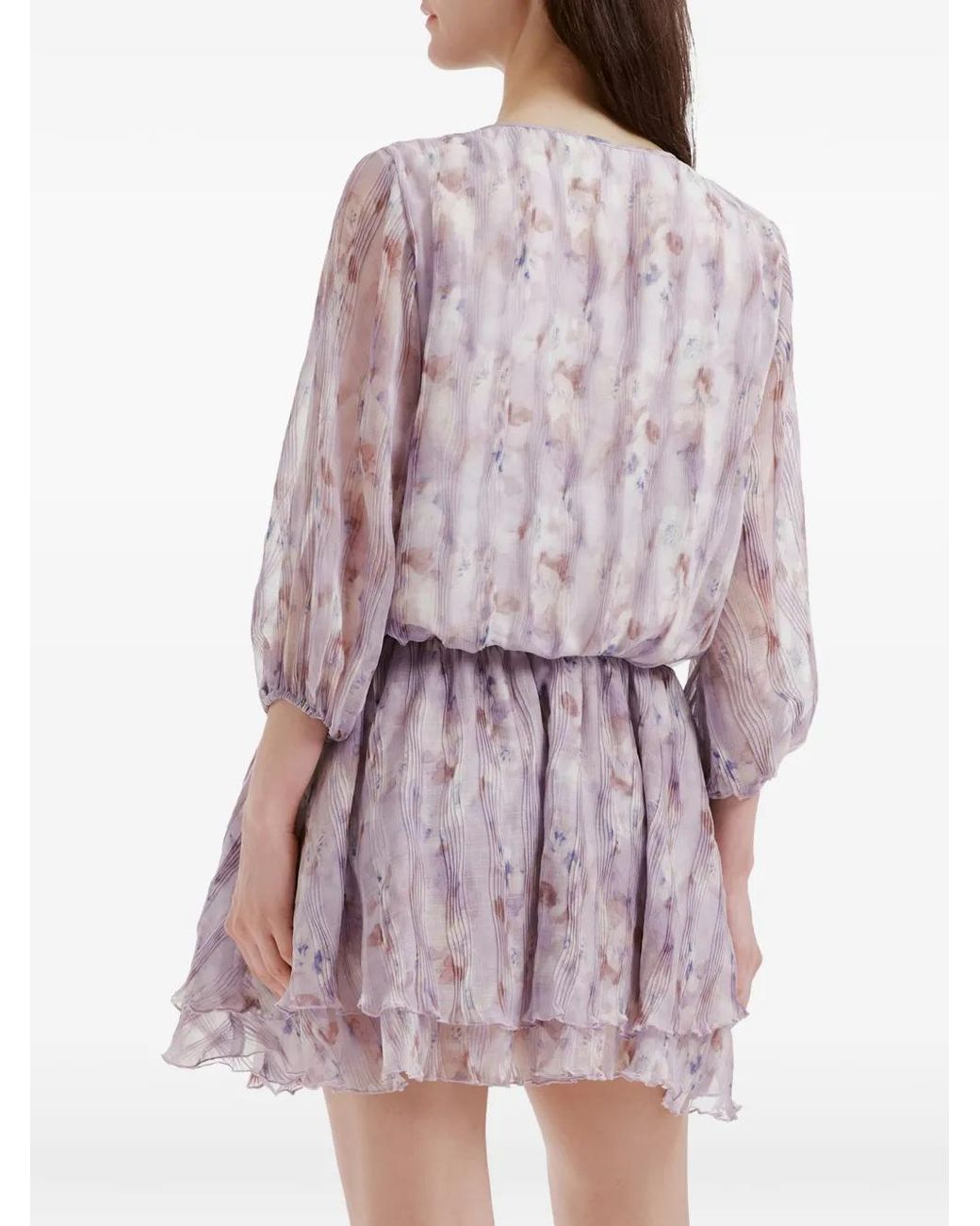 B+ AB Purple Floral-Print Mini Dress