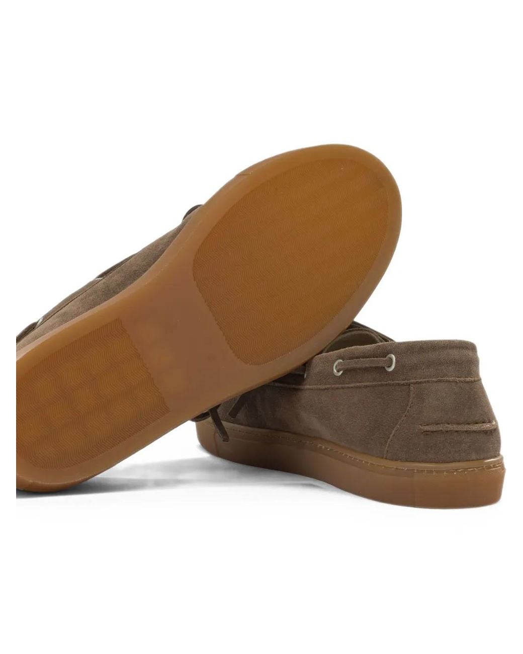 COPENHAGEN Brown Lace-Up Suede Boat Shoes for men