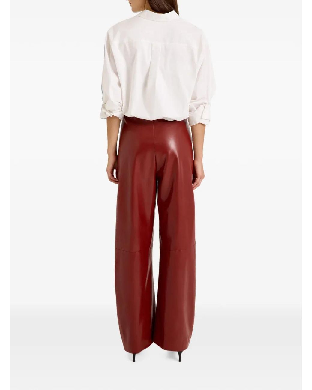 Marie Oliver Red Harlow Wide-Leg Trousers