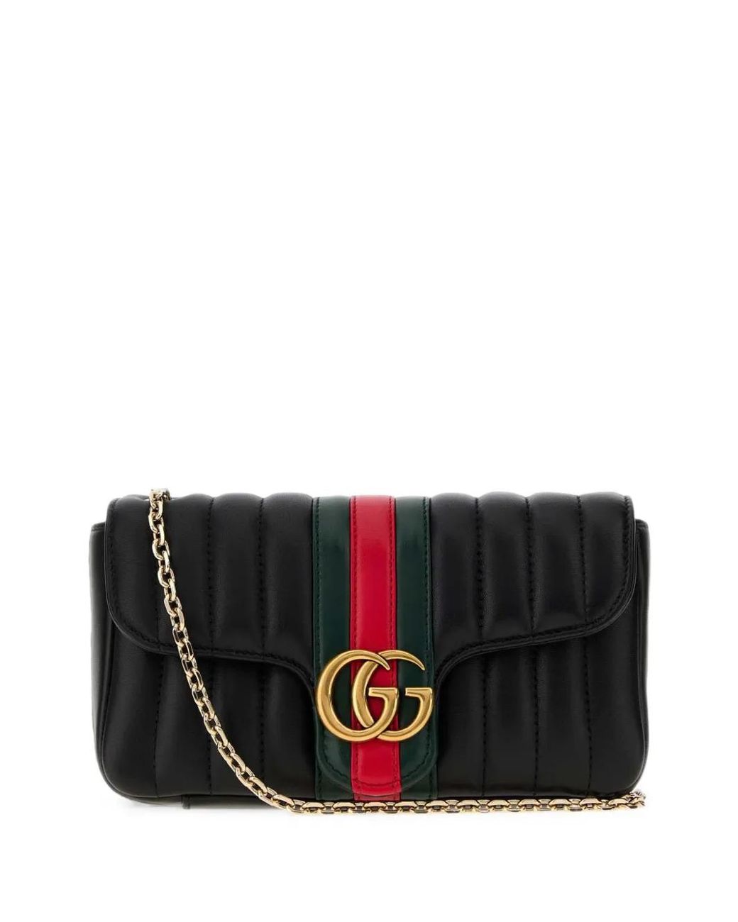 Gucci Black Jetset Gg Marmont Quilted Leather Clutch Bag