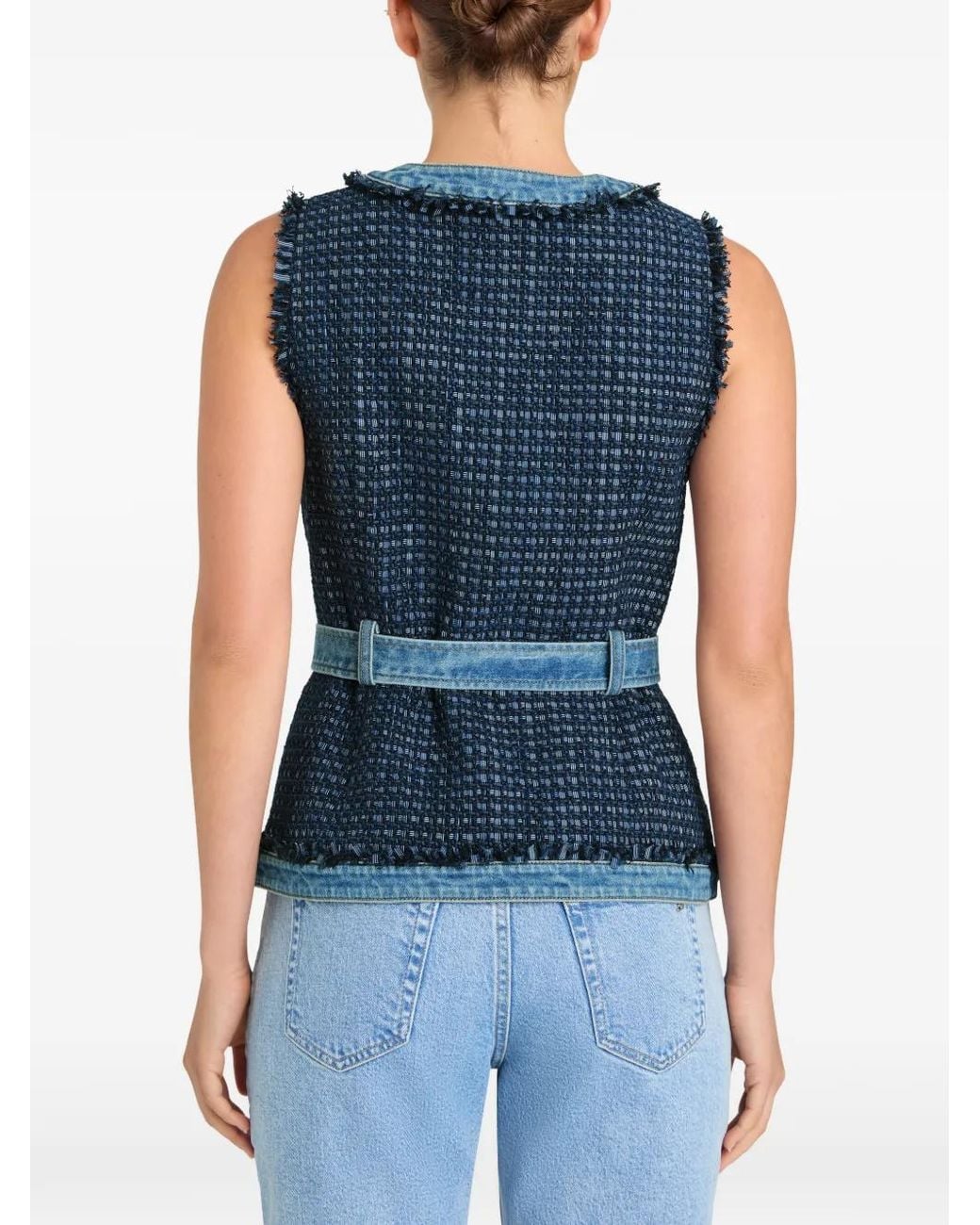 Cinq À Sept Blue Joans Frayed Belted Vest