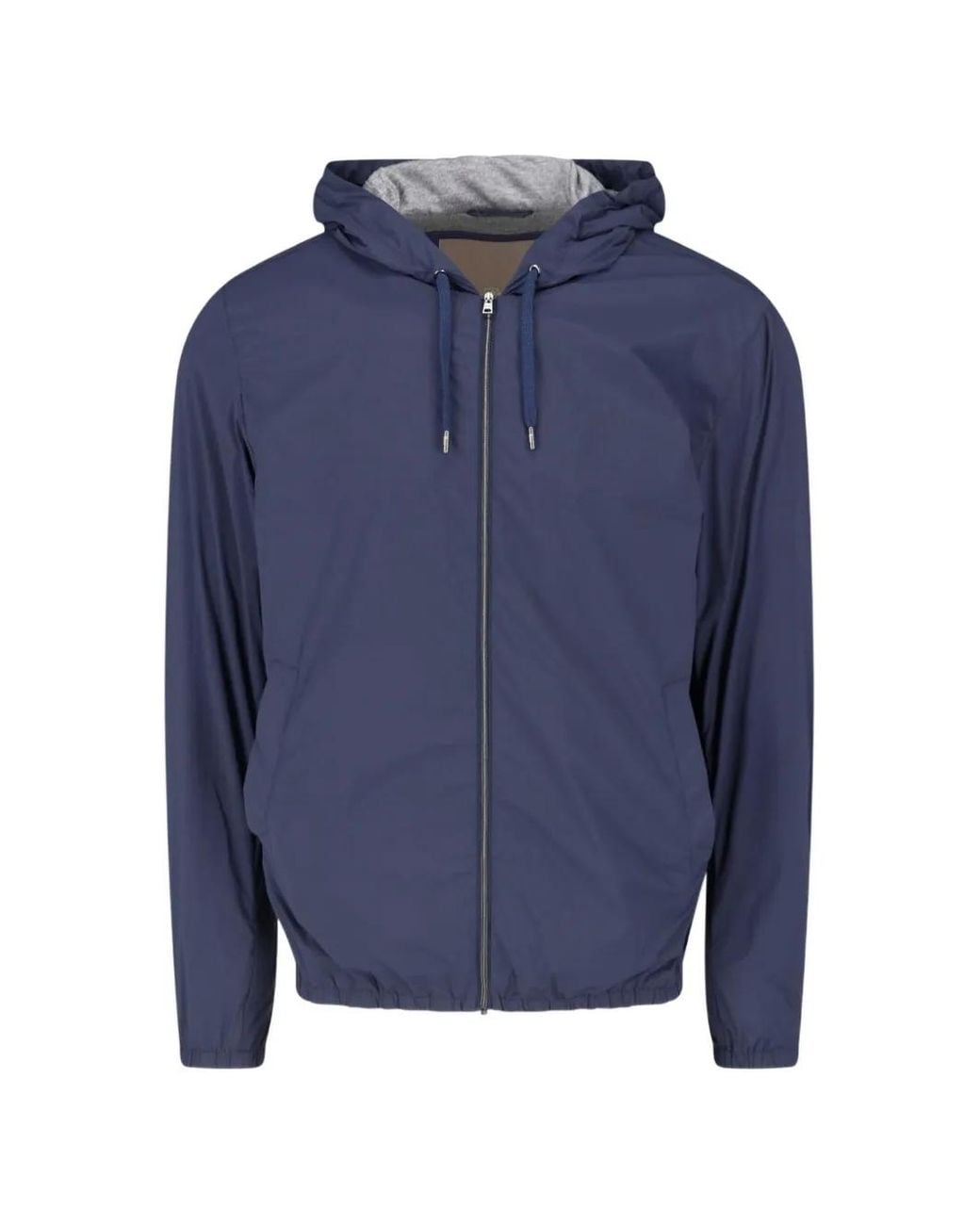Herno Blue Drawstring Hooded Jacket for men