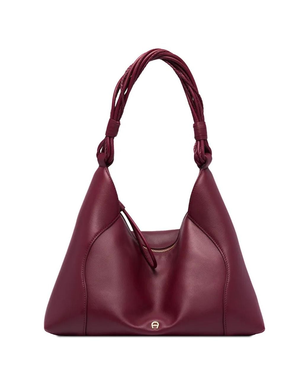 Aigner Purple Medium Giara Braided-Handle Shoulder Bag