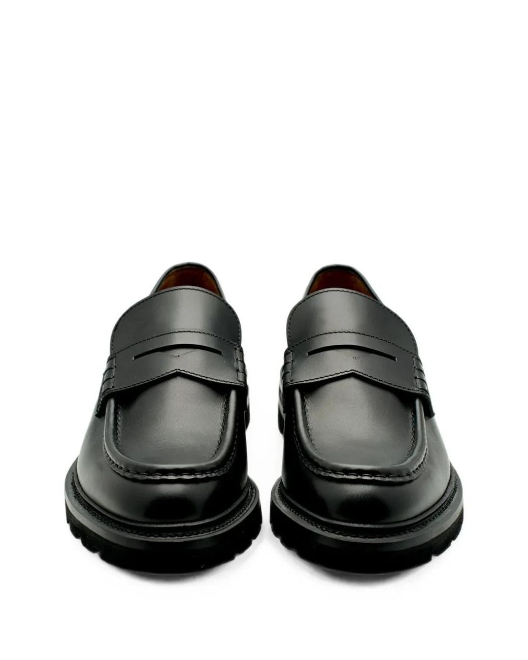 Lottusse Black Murphy Goodyear-Welted Leather Loafers for men
