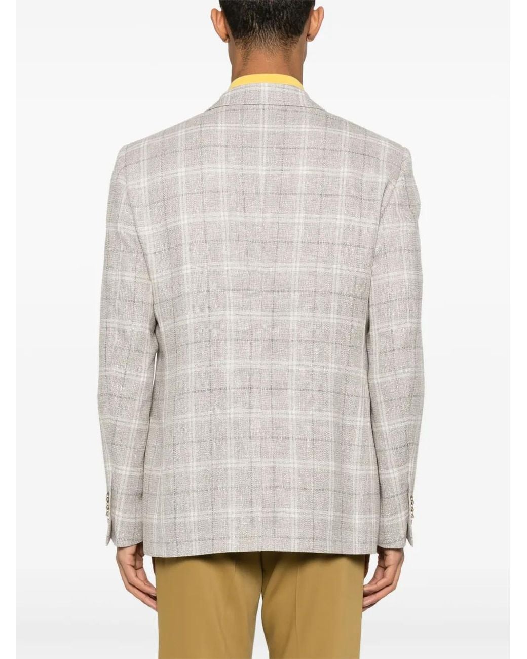 Etro White Blazer With Check Pattern for men