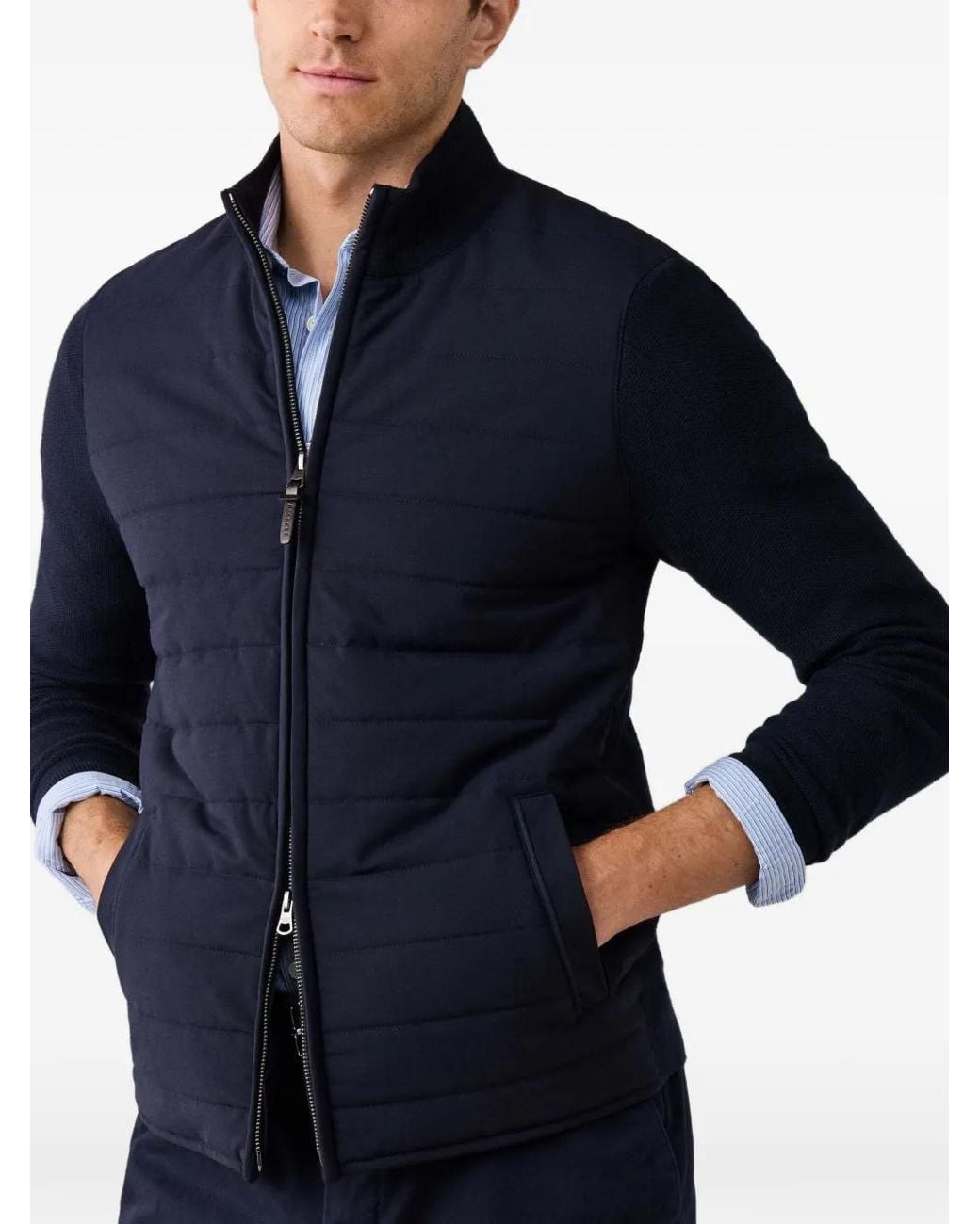 Hackett Blue Veste Zippée À Tissage À Cloisons for men