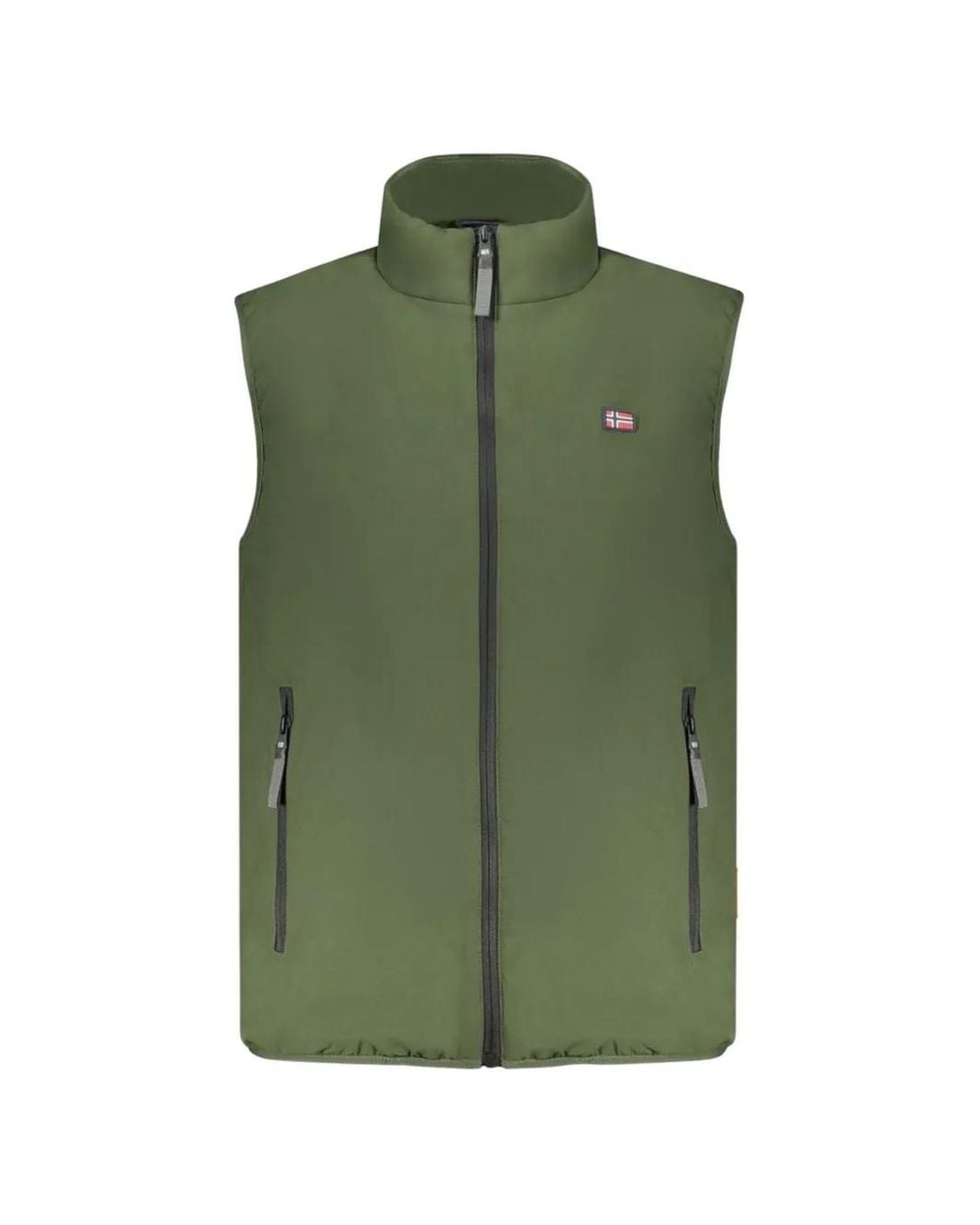Norway 1963 Green Logo-Patch Zip-Up Gilet for men