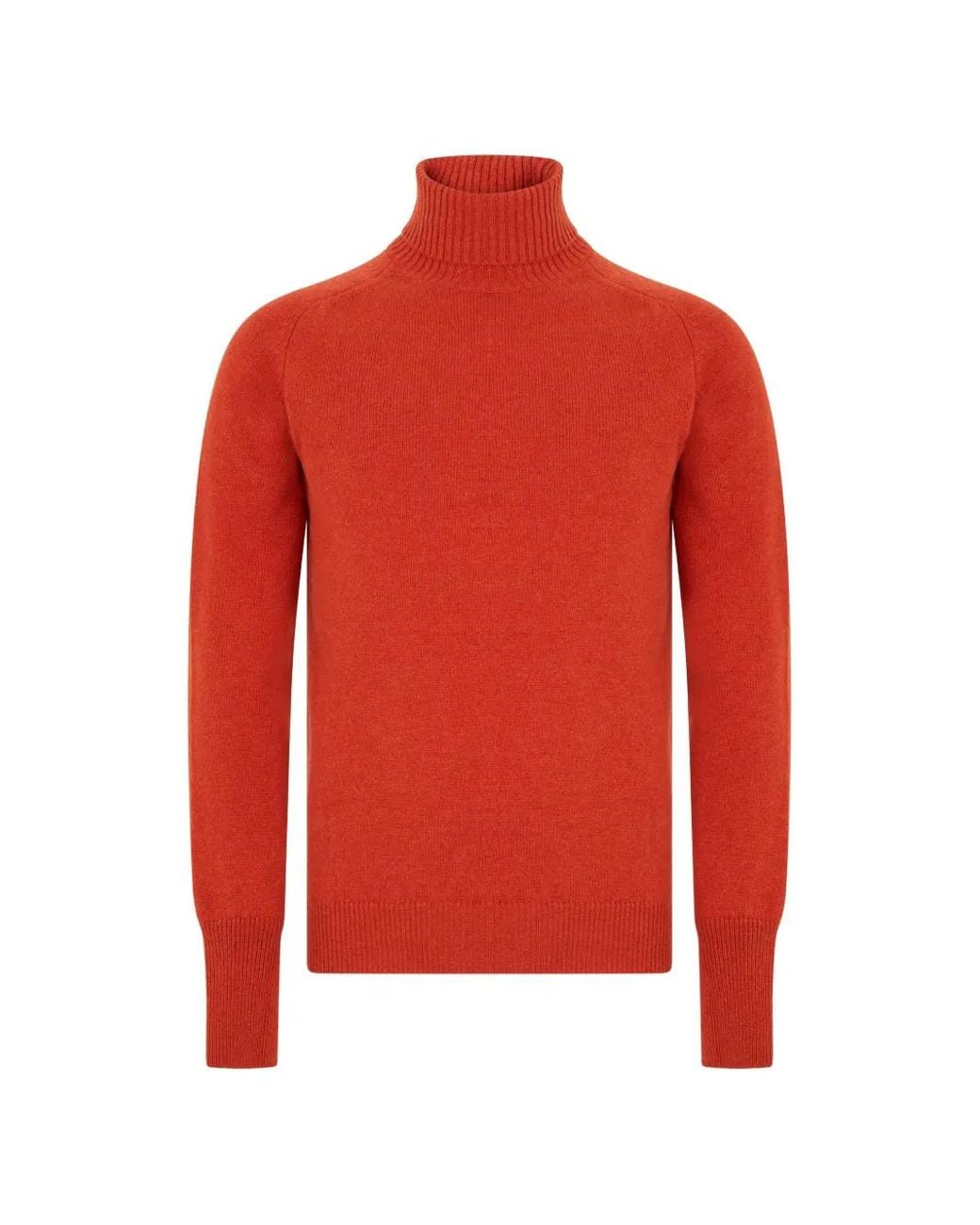 Fedeli Red Pull En Cachemire À Col Montant for men