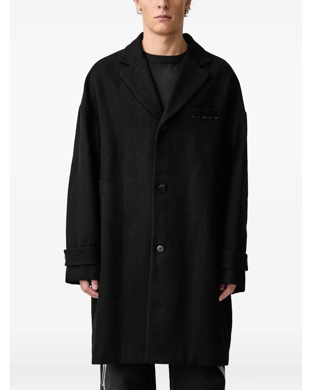 Visvim Black Twill-Weave Single-Breasted Coat for men