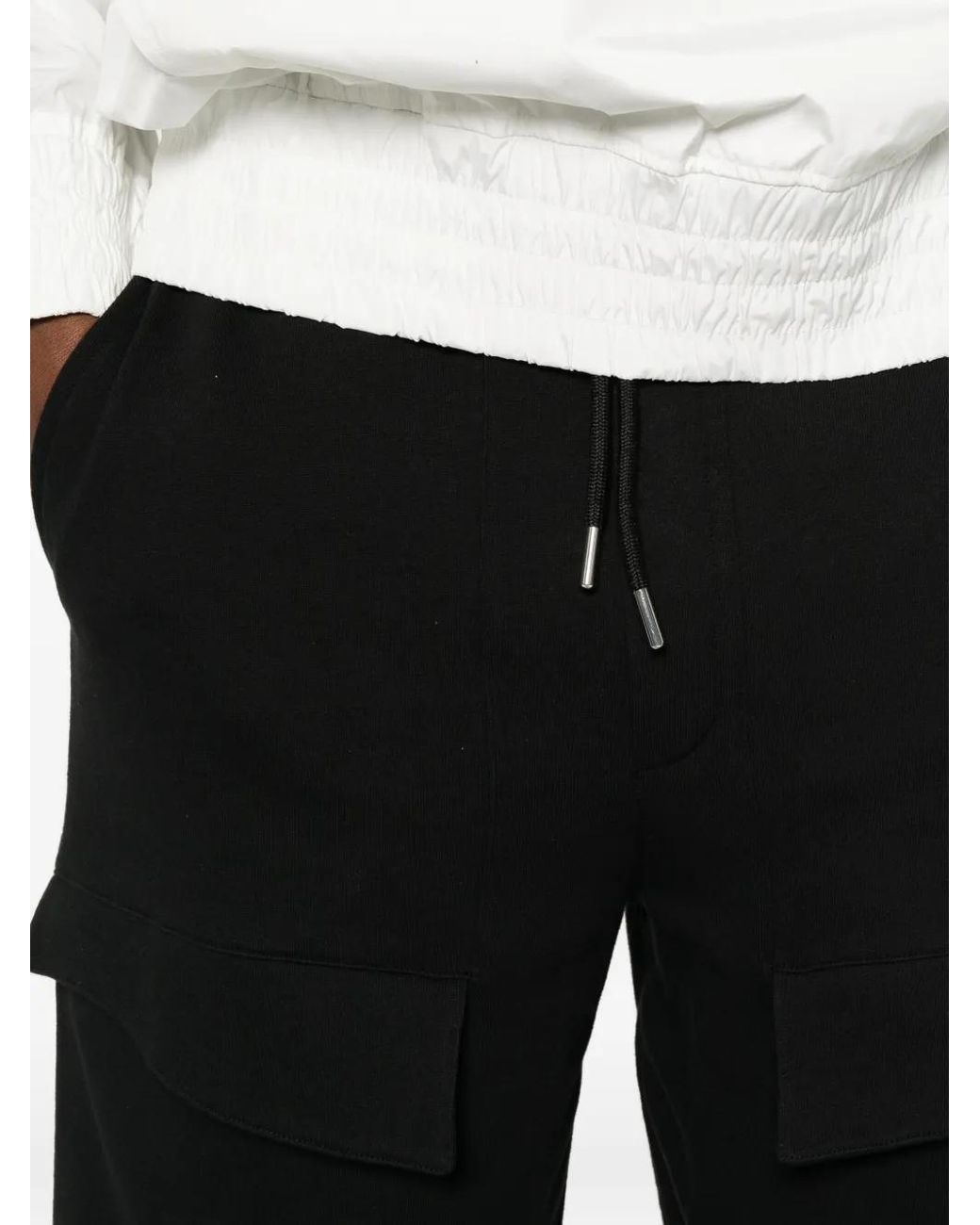 Les Hommes Black Short De Sport À Lien De Resserrage Et Poches Cargo for men