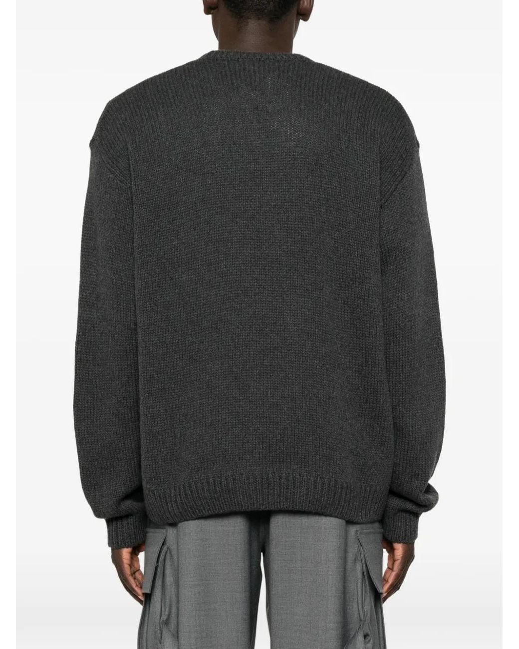 A.P.C. Black George Sweater With Tone-On-Tone Logo for men