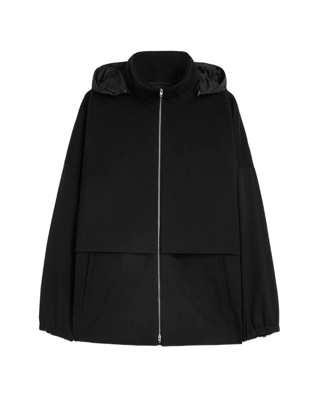 Jil Sander Black Veste En Laine À Capuche for men