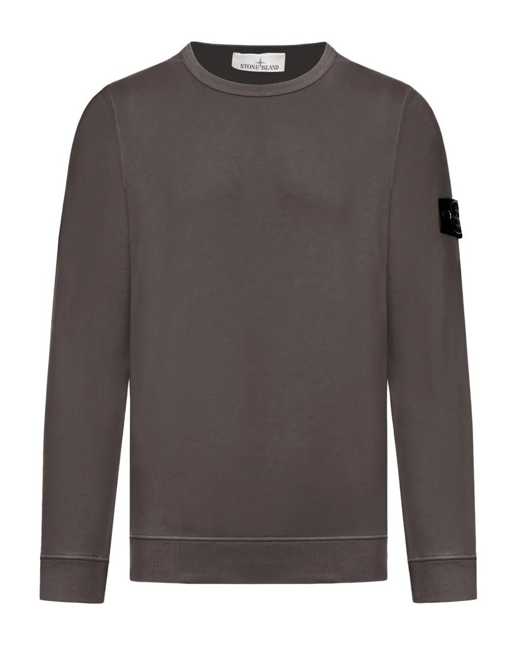 Stone Island Gray Ribbed Neckline Sweatshirt for men