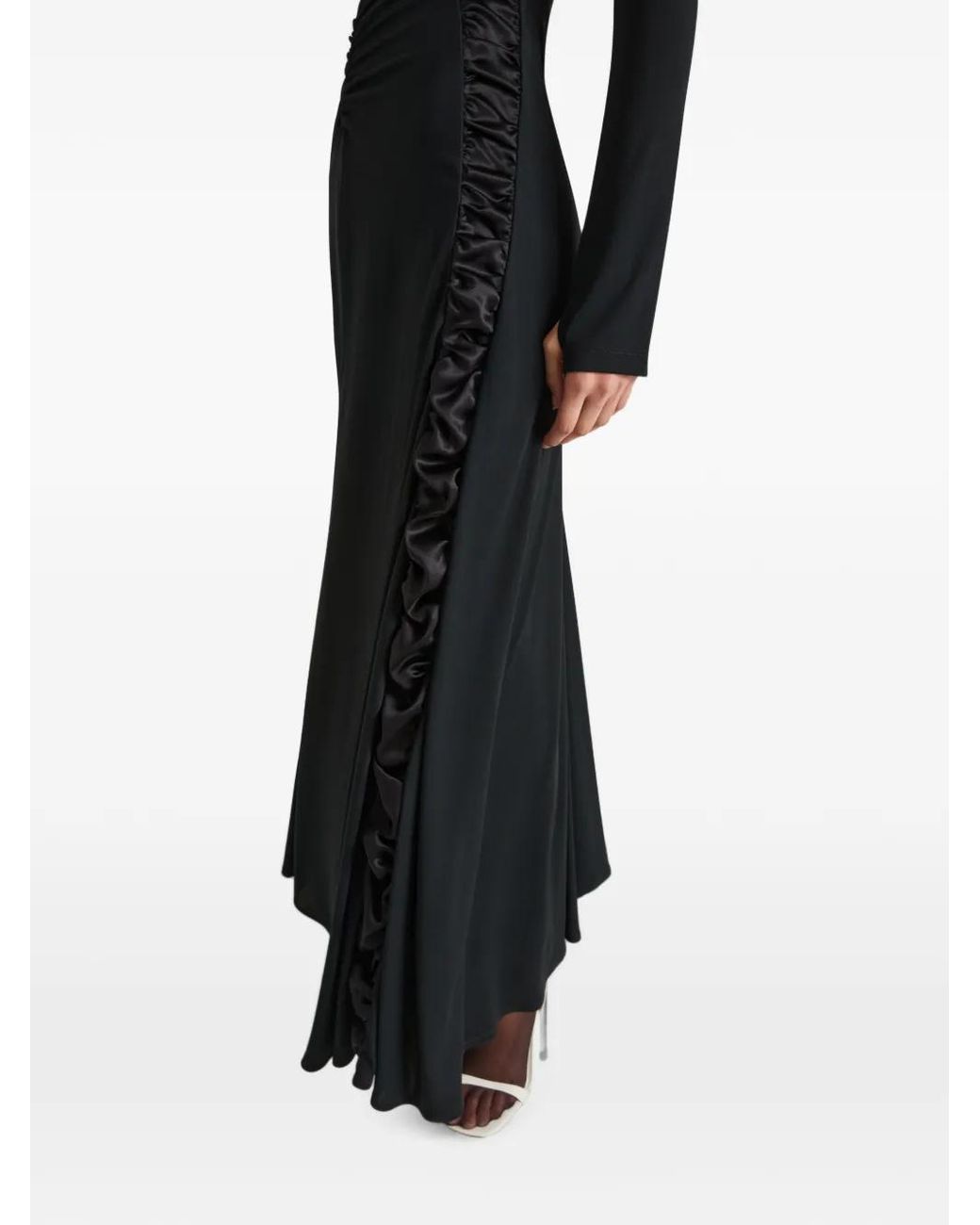 Violante Nessi Black Mengoni Ruched Maxi Dress