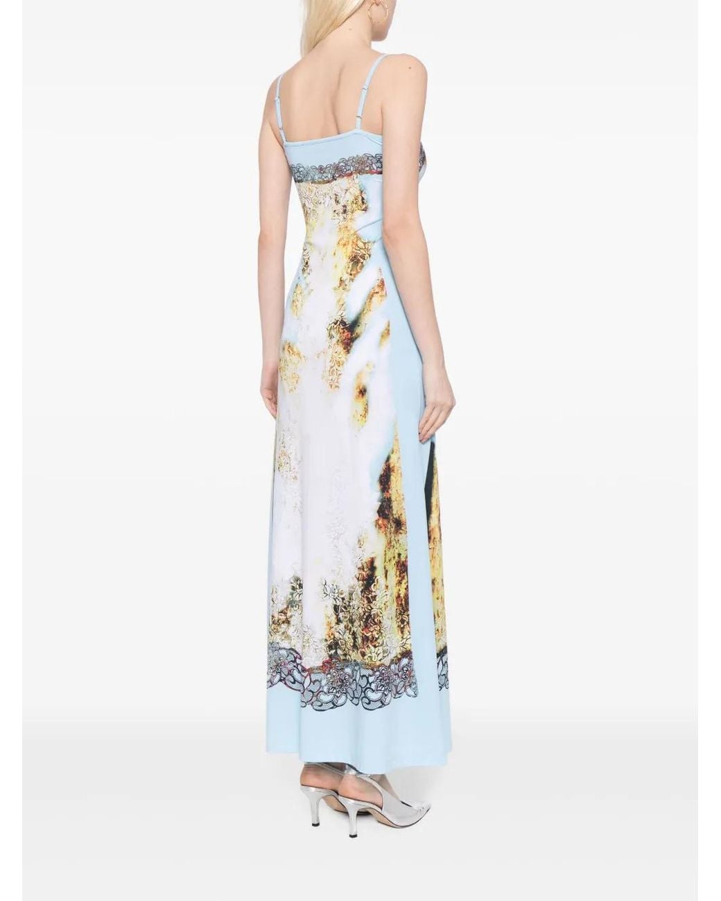 Y. Project White Graphic-Print Slip Dress