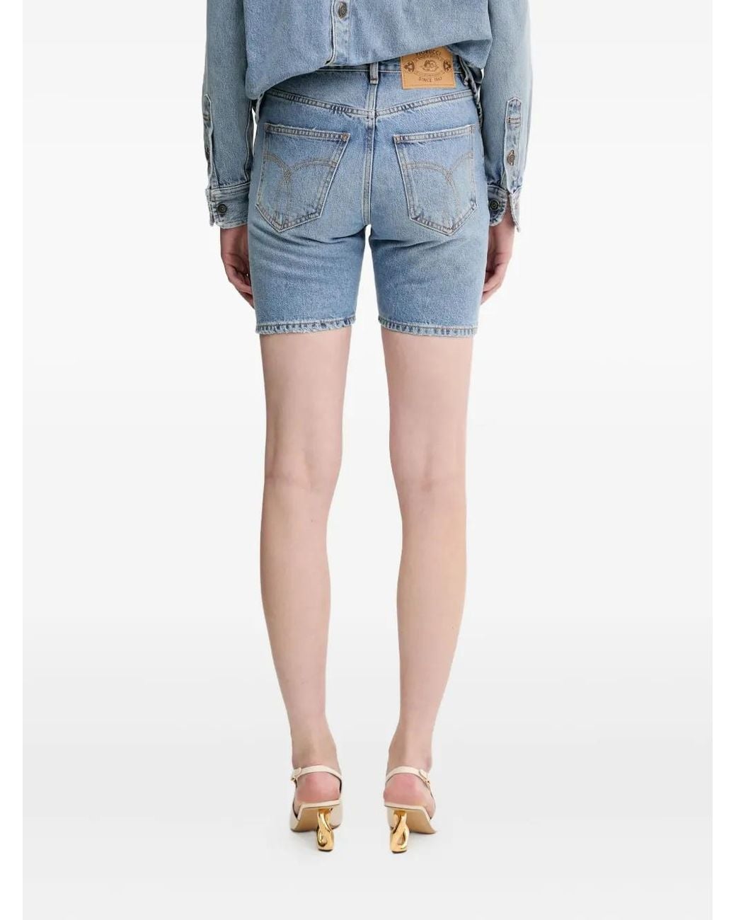 Fiorucci Blue Short À Effet Légèrement Délavé