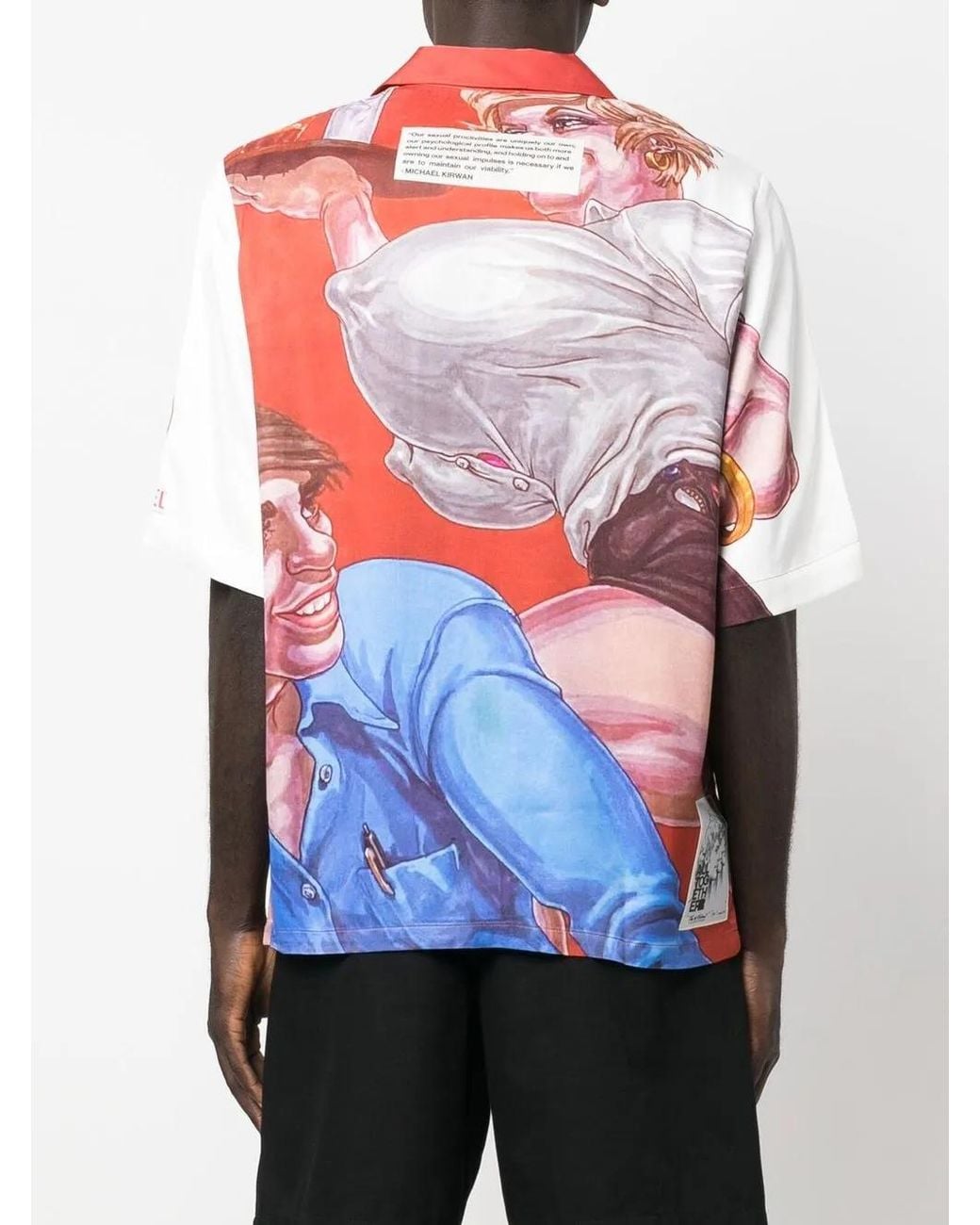 DIESEL White X Tom Of Finland Foundation Graphic-Print Satin Shirt