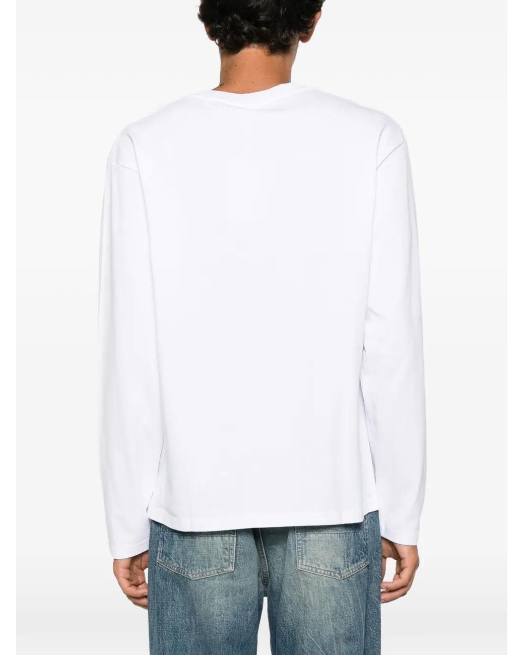 Won Hundred White Logo-Embroidered Long-Sleeve T-Shirt for men