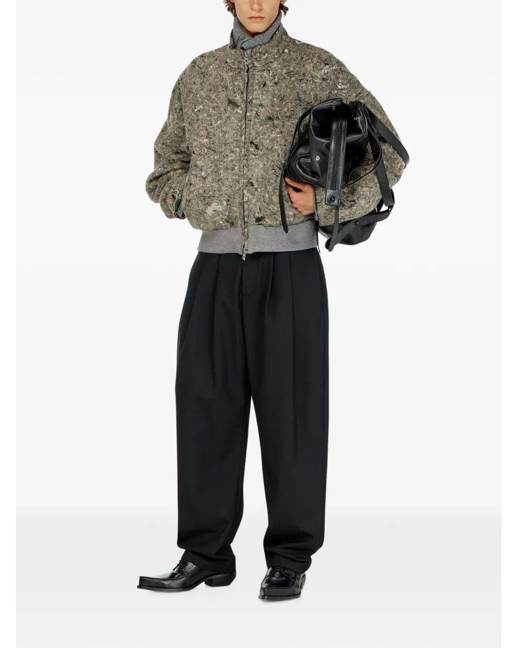 DIESEL Green Upcycled Felted Jacket for men