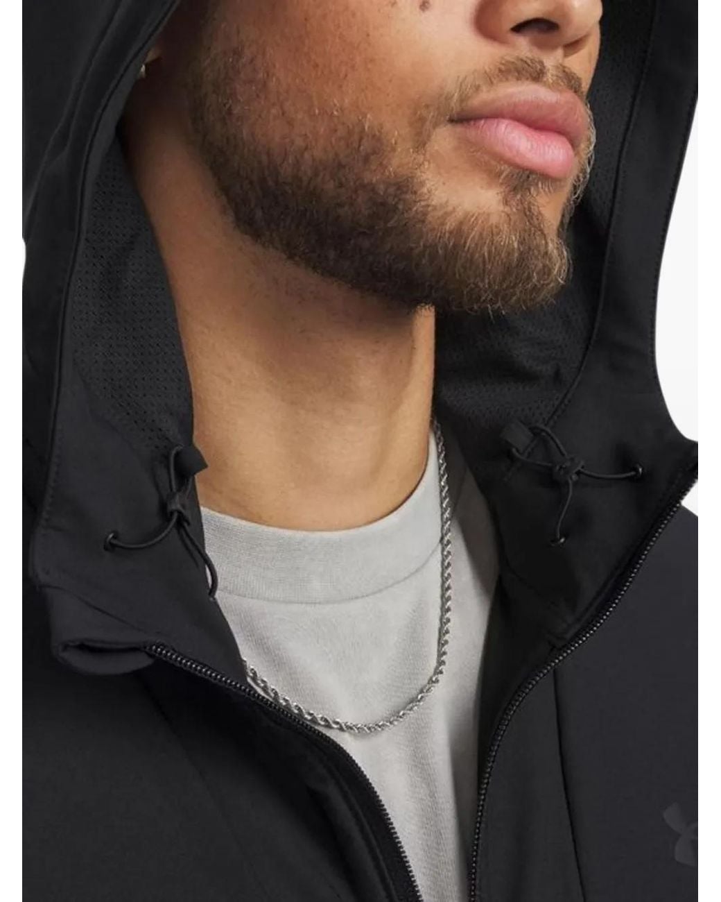 Under Armour Blue Zip-Up Drawstring Hooded Jacket for men
